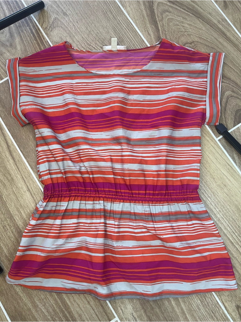Banana Republic Strapless Romper in Coral, Fuchsia & Light Gray